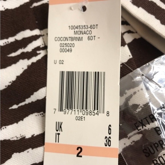 NWT Anne Klein Cropped 3/4 Sleeve Zebra Print Brown Cream Faux Pockets Size 2 - Picture 12 of 16